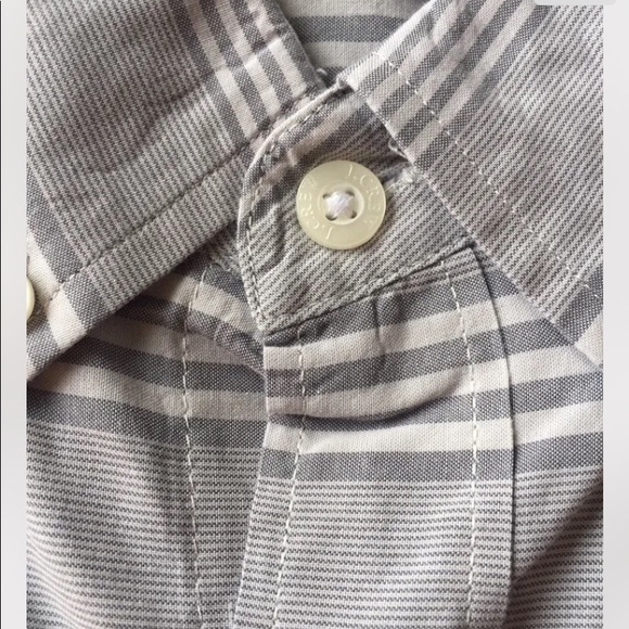 J.Crew Men Dress Shirt Long Sleeve Gray Large Stripe White Long Sleeve Cotton - Picture 6 of 8